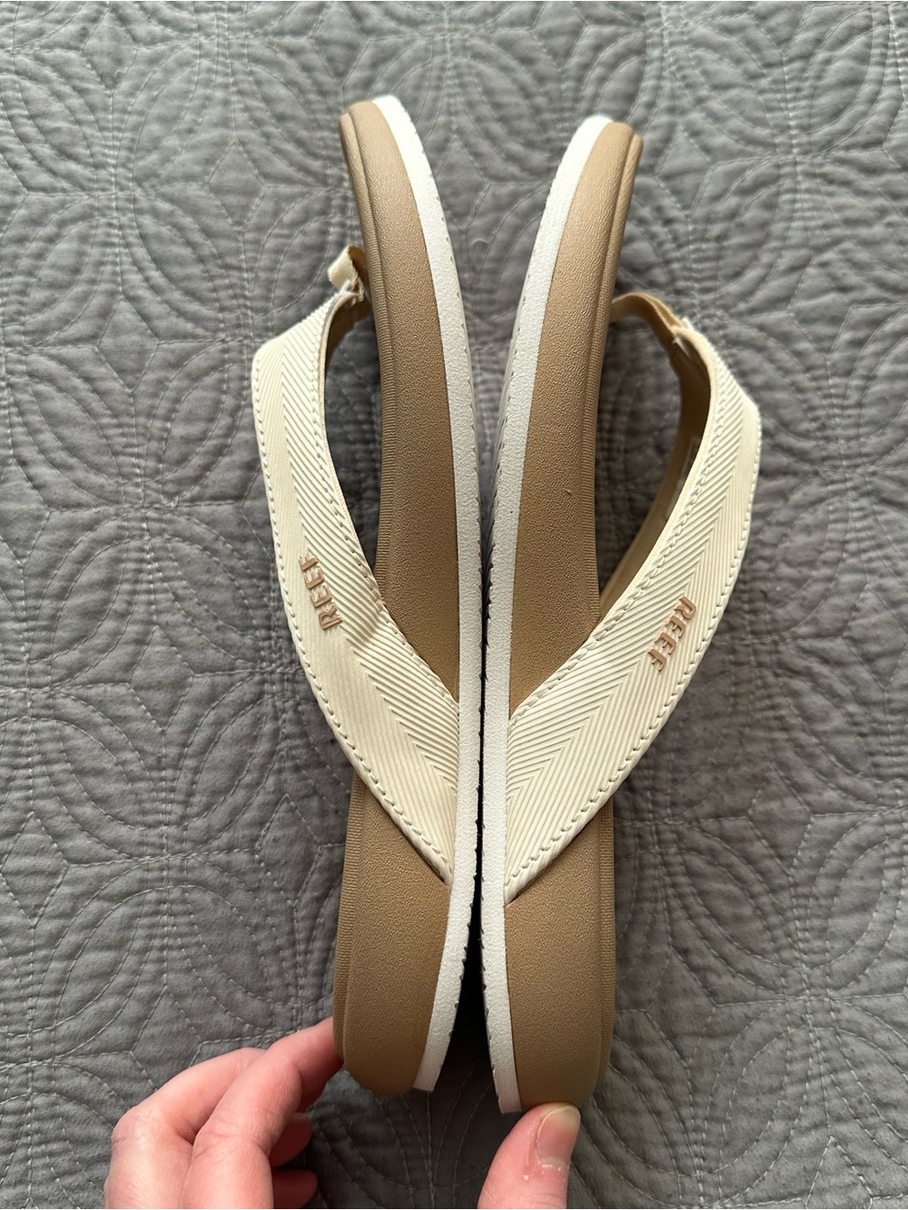 Reef Cushion Melody Cream Tan Flip Flop Sandals Women's Size 7 - Picture 5 of 6
